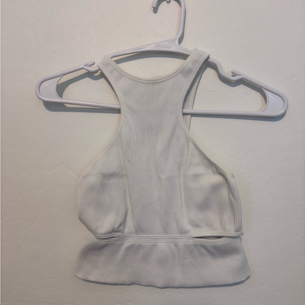 White Ribbed Tank Top